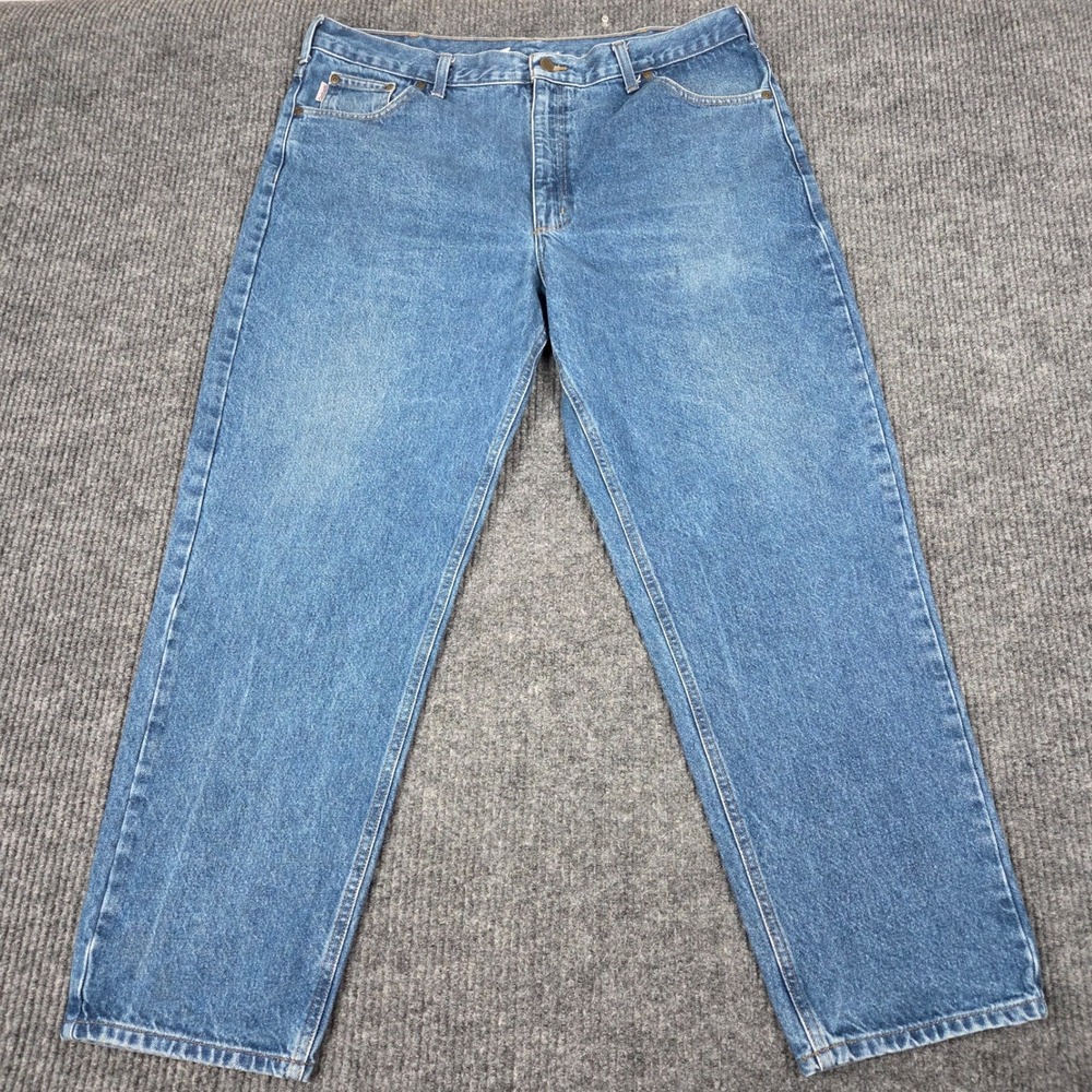 Carhartt B17 DST Mens Relaxed Fit Straight Leg Jeans Dark Stone Blue 40x30